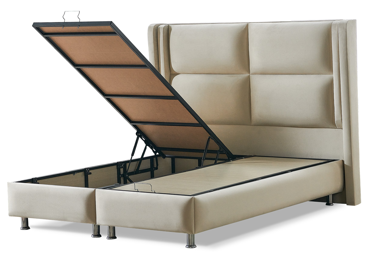 Lit « Saphir » double coffre – Design Élégant et Confort Absolu