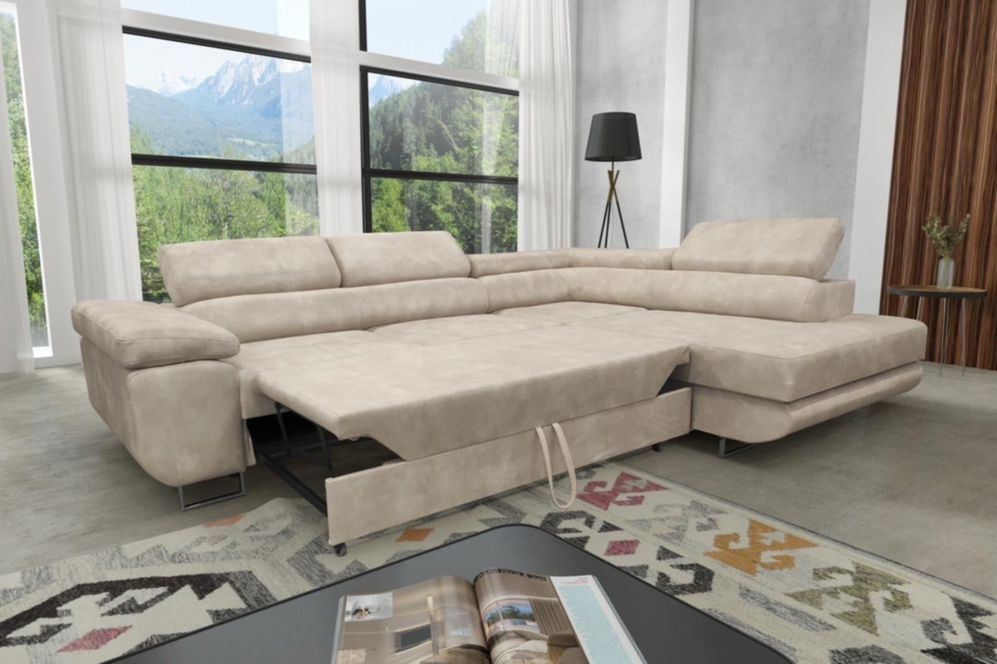 Canapé Toulouse – Angle droit convertible 275 x 205 cm