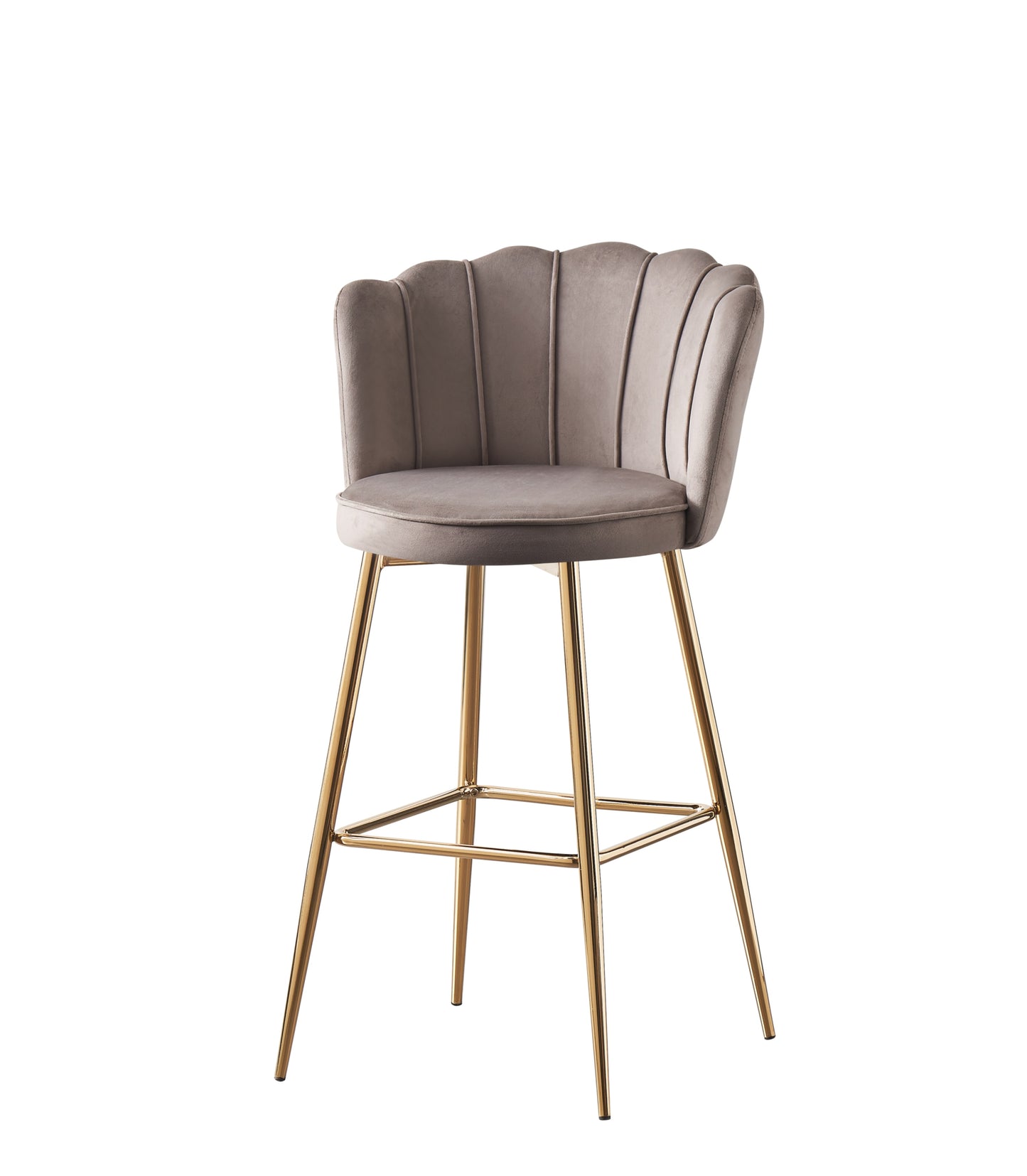Tabouret de Bar Nymphea en Velours avec Pieds Dorés – Hauteur 65 cm