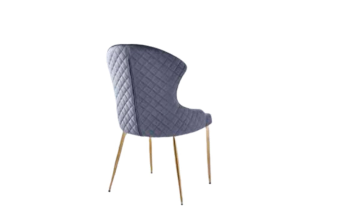 Chaise Hilton en Velours avec Pieds Dorés – Luxe et Confort