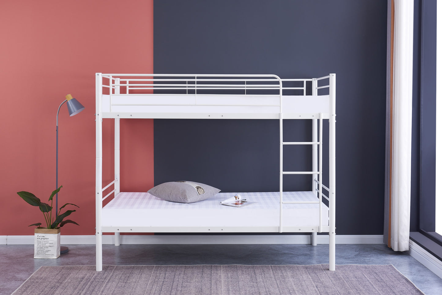 Lit Superposé « Colosse » en Métal Luna Noir Mat – 90x190 + 90x190 cm