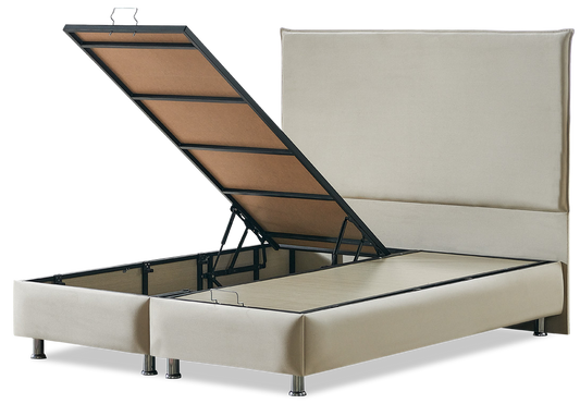 Lit Simo double coffre design moderne avec tête de lit élégante