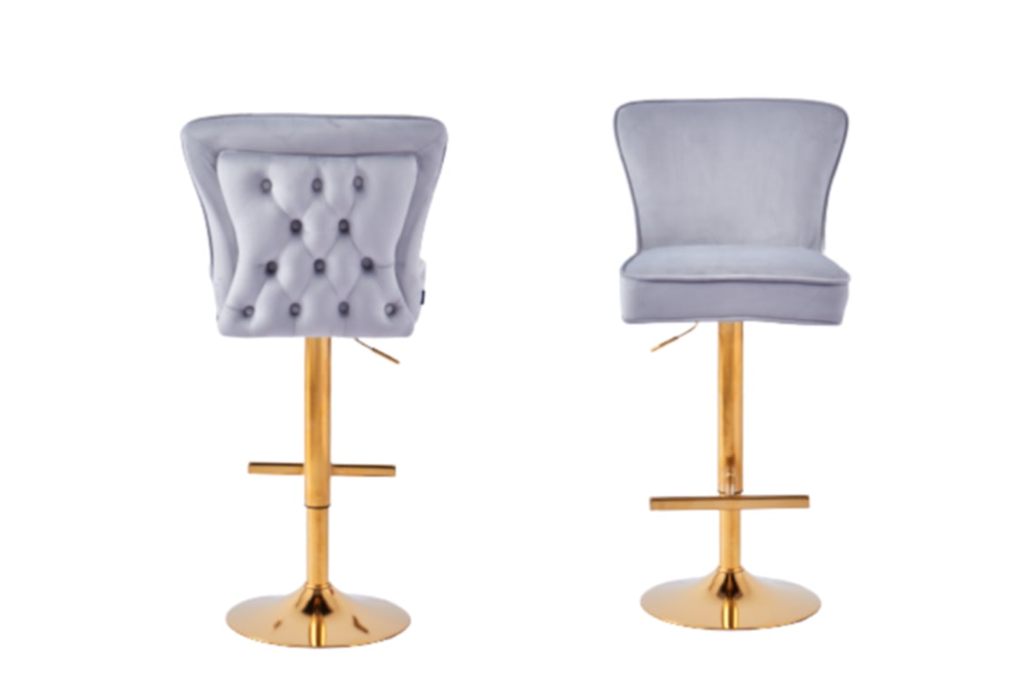 Tabouret de Bar Gabrielle avec Pieds Dorés – Chic et Confortable