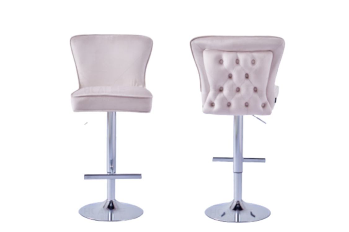 Tabouret de Bar Gabrielle en Similicuir Anthracite avec Pieds Chromés – Élégance et Confort