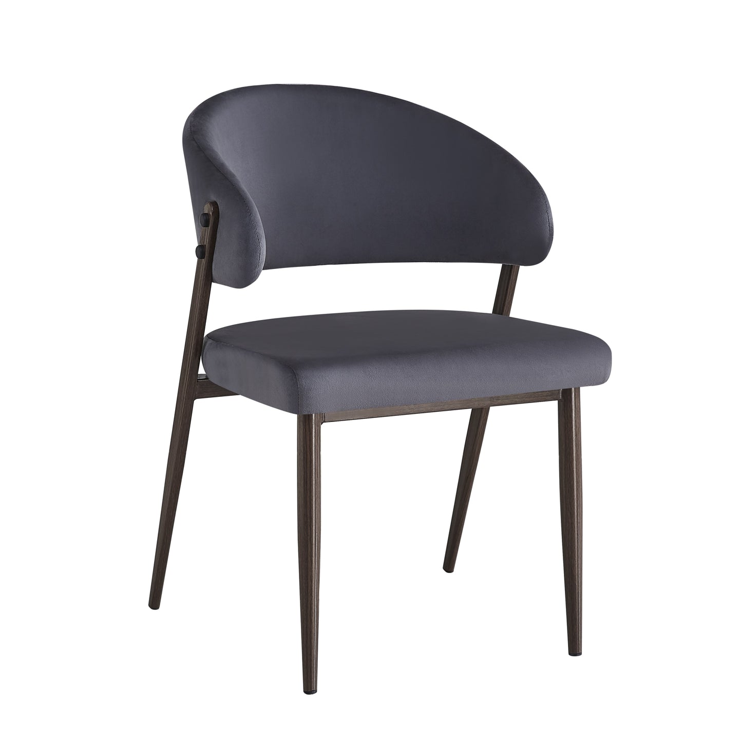 Chaise Lamia en Velours avec Pieds Finition Noyer – Élégance et Confort