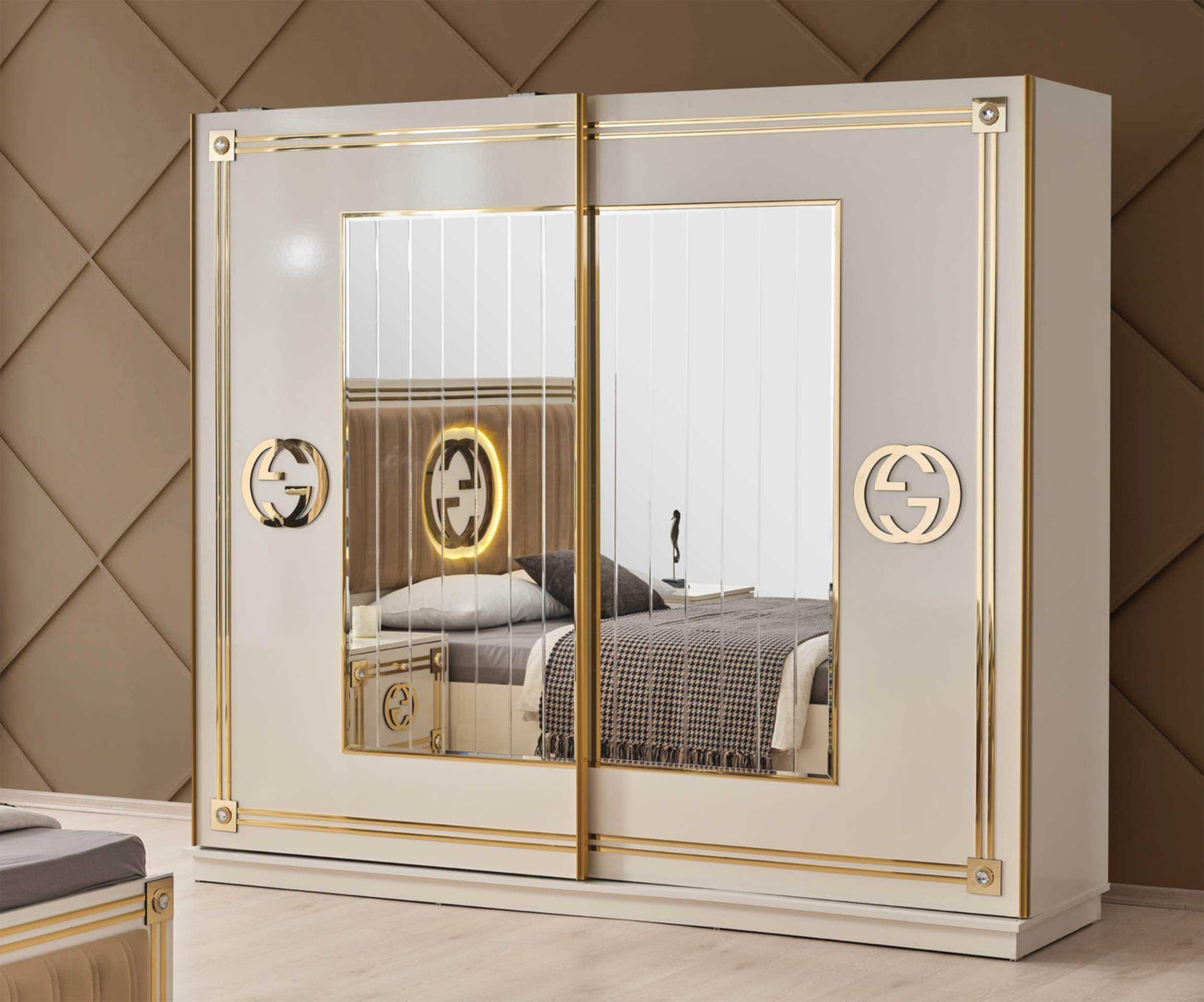 Chambre à coucher CAC Gugi Gold – Élégance et confort luxueux