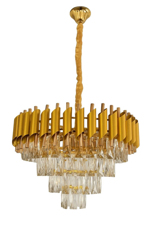 Lustre Lunis en cristal avec câbles réglables 60x60x35 cm – Élégance et luminosité