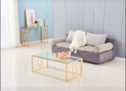 Console Sophie en Métal Doré et Verre Transparent 120x40x78 cm