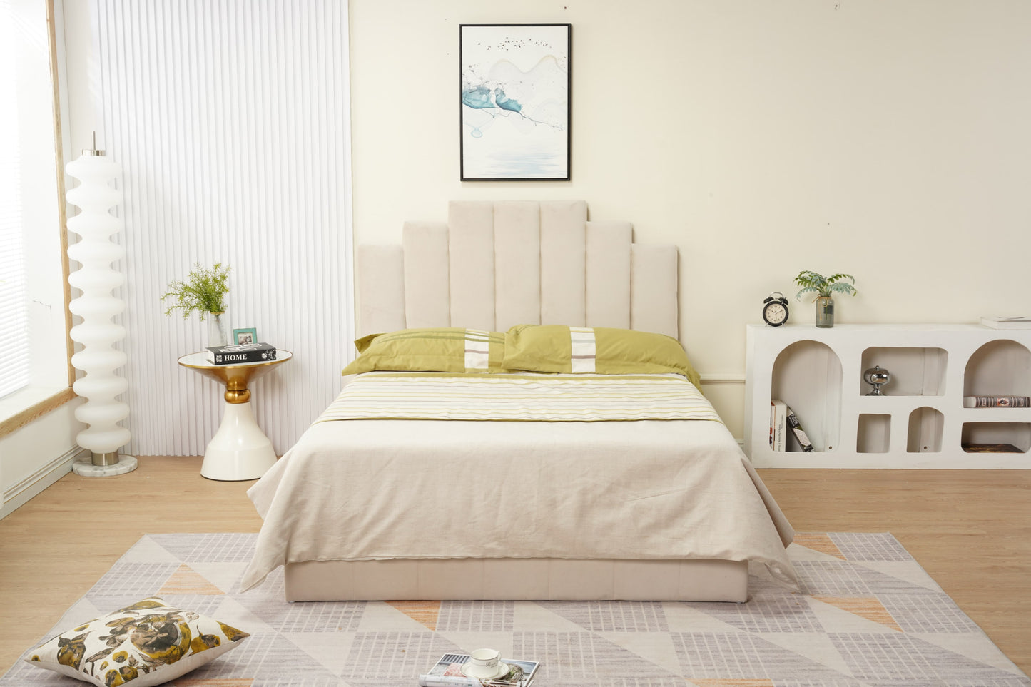 Cadre de lit Piano 160x200 cm en velours – design élégant, vendu sans sommier