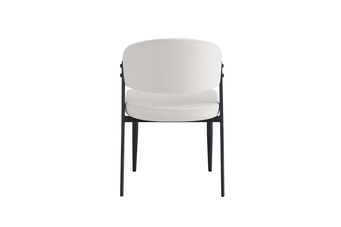 Chaise Lamia en Velours Beige avec Pieds en Métal Noir – Élégance et Confort