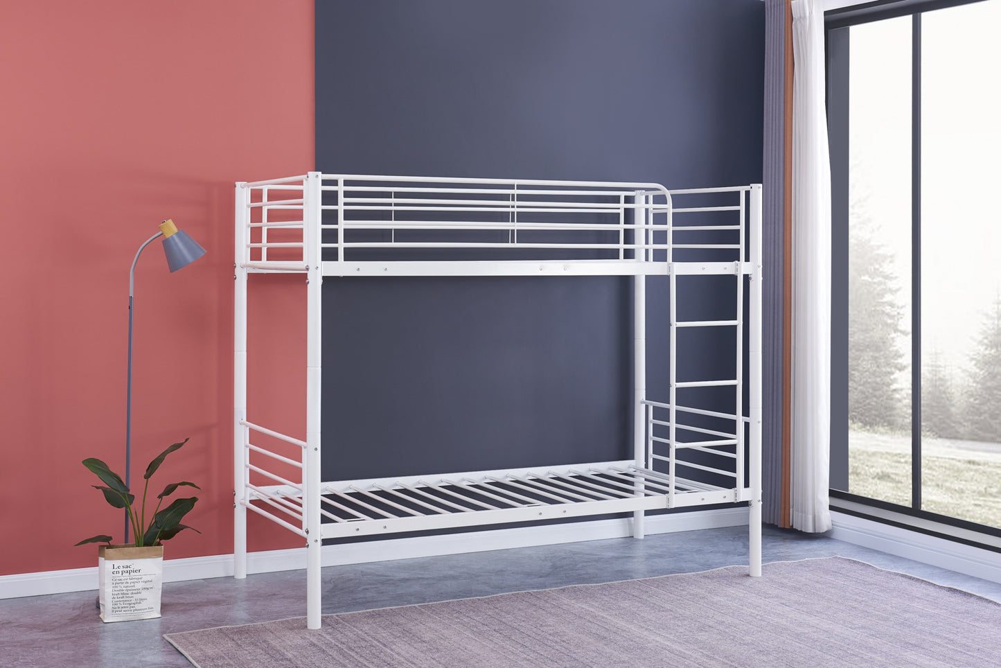 Lit Superposé « Colosse » en Métal Luna Noir Mat – 90x190 + 90x190 cm