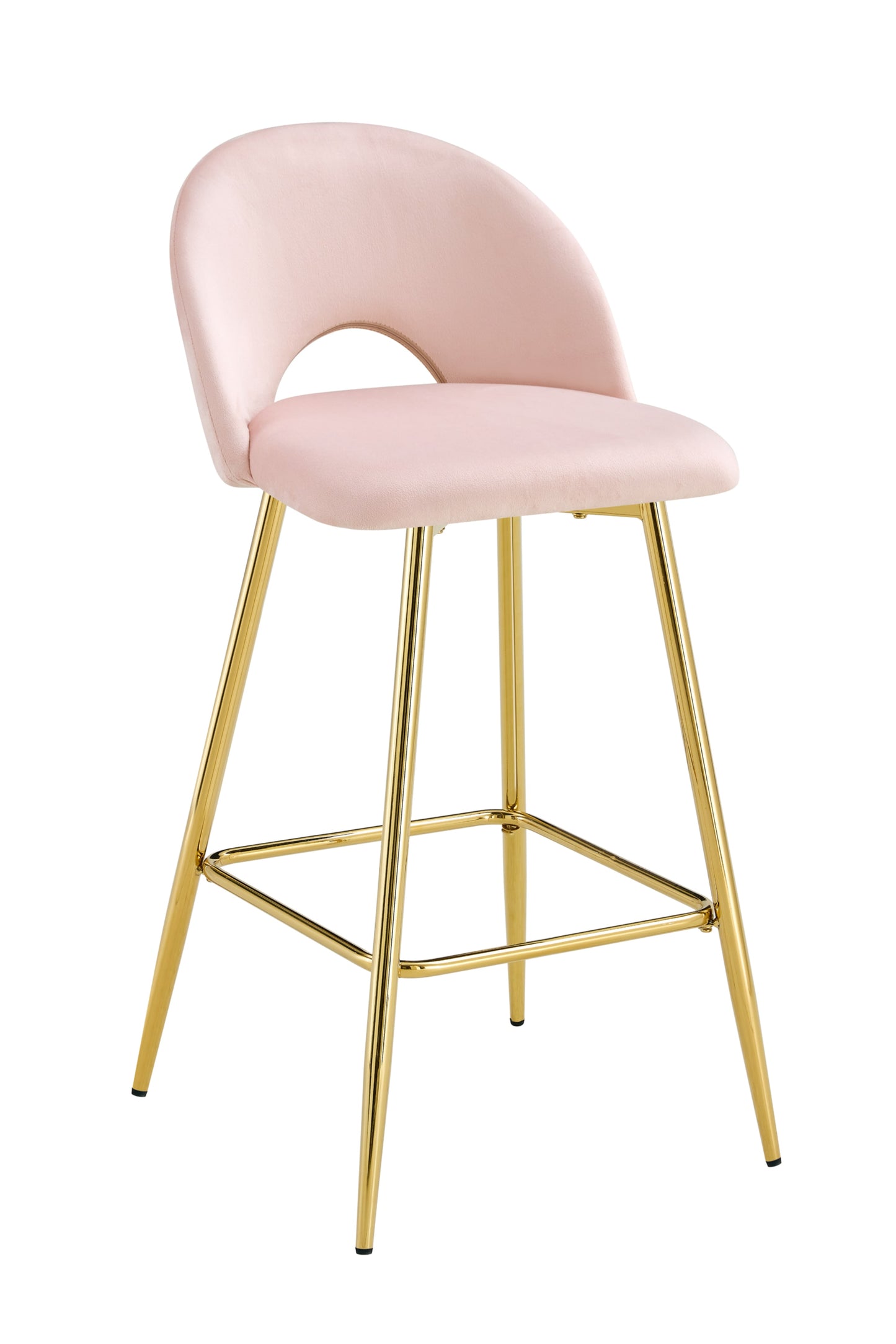 Tabouret de Bar Teddy en Velours avec Pieds Gold – Chic et Confortable