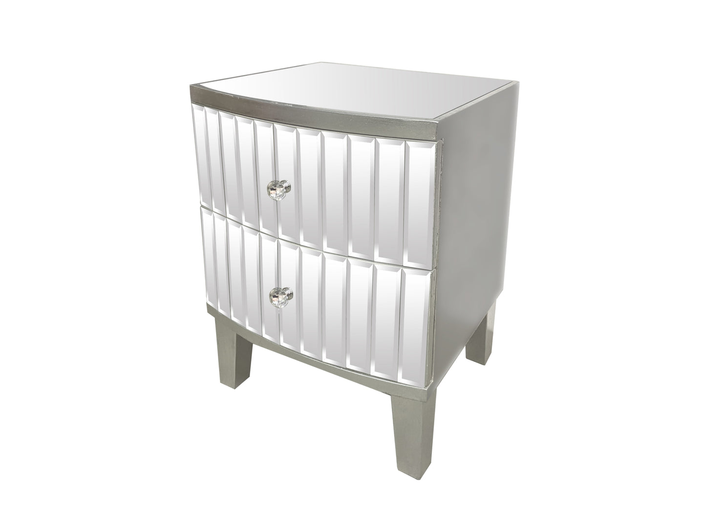 Table de chevet Julietta miroir 45x40x59 cm – élégance et raffinement