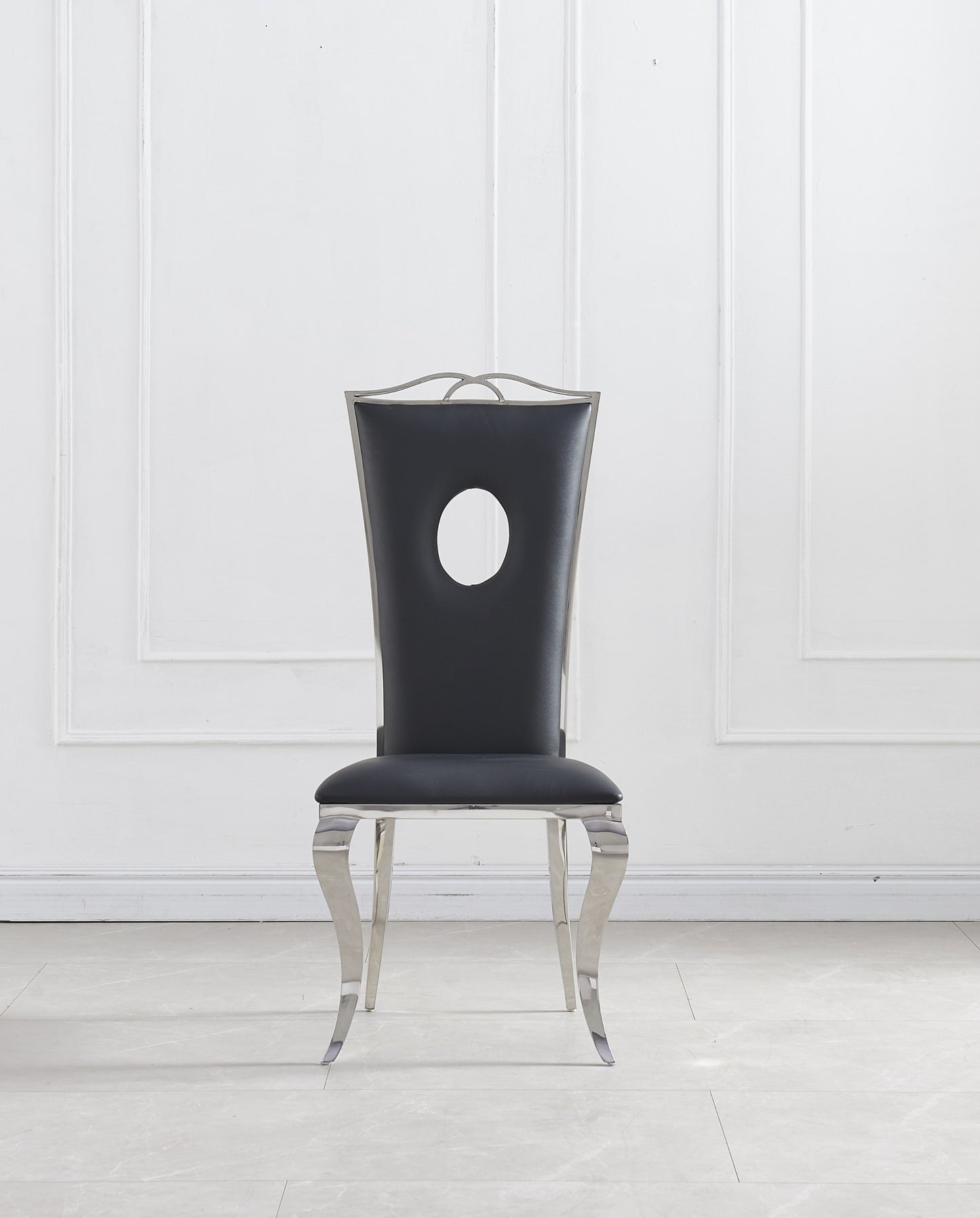 Chaise Royal en Similicuir Noir
