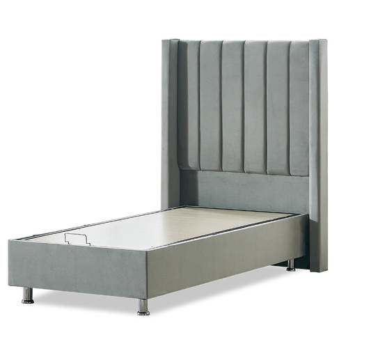 Lit Tokyo double coffre moderne avec tête de lit design et confort optimal