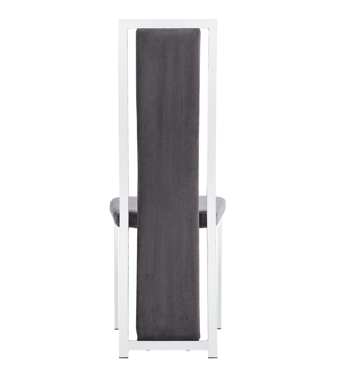 Chaise Dana en Velours Gris avec Pieds Chromés – Élégance et Modernité