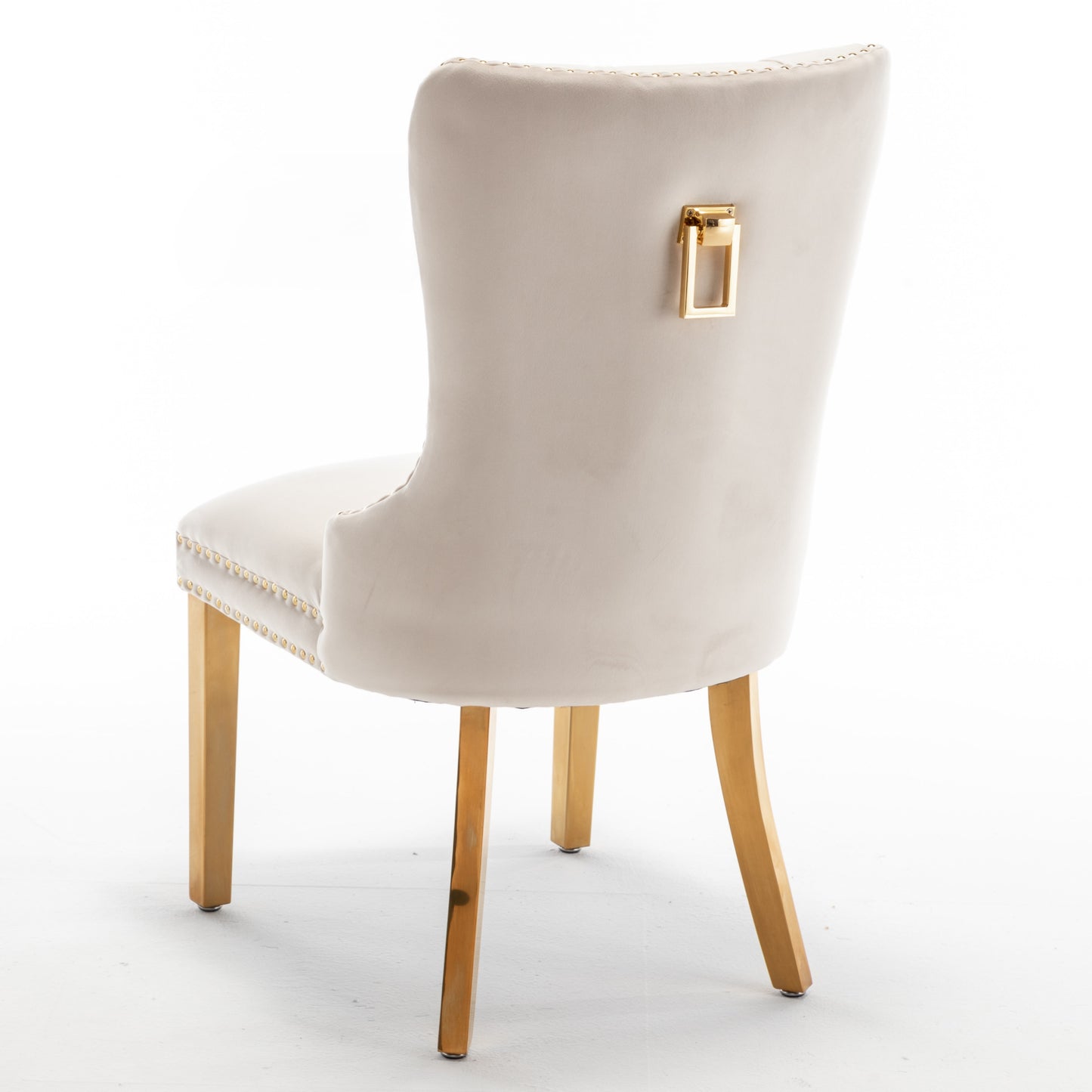 Chaise Poignée Rectangle avec Pieds Dorés – Chic et Confort
