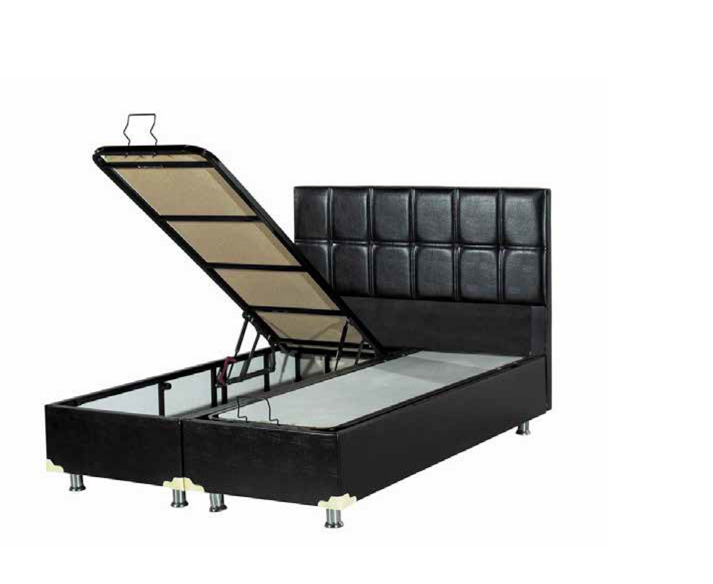 Lit Simili double coffre en similicuir élégant avec design contemporain