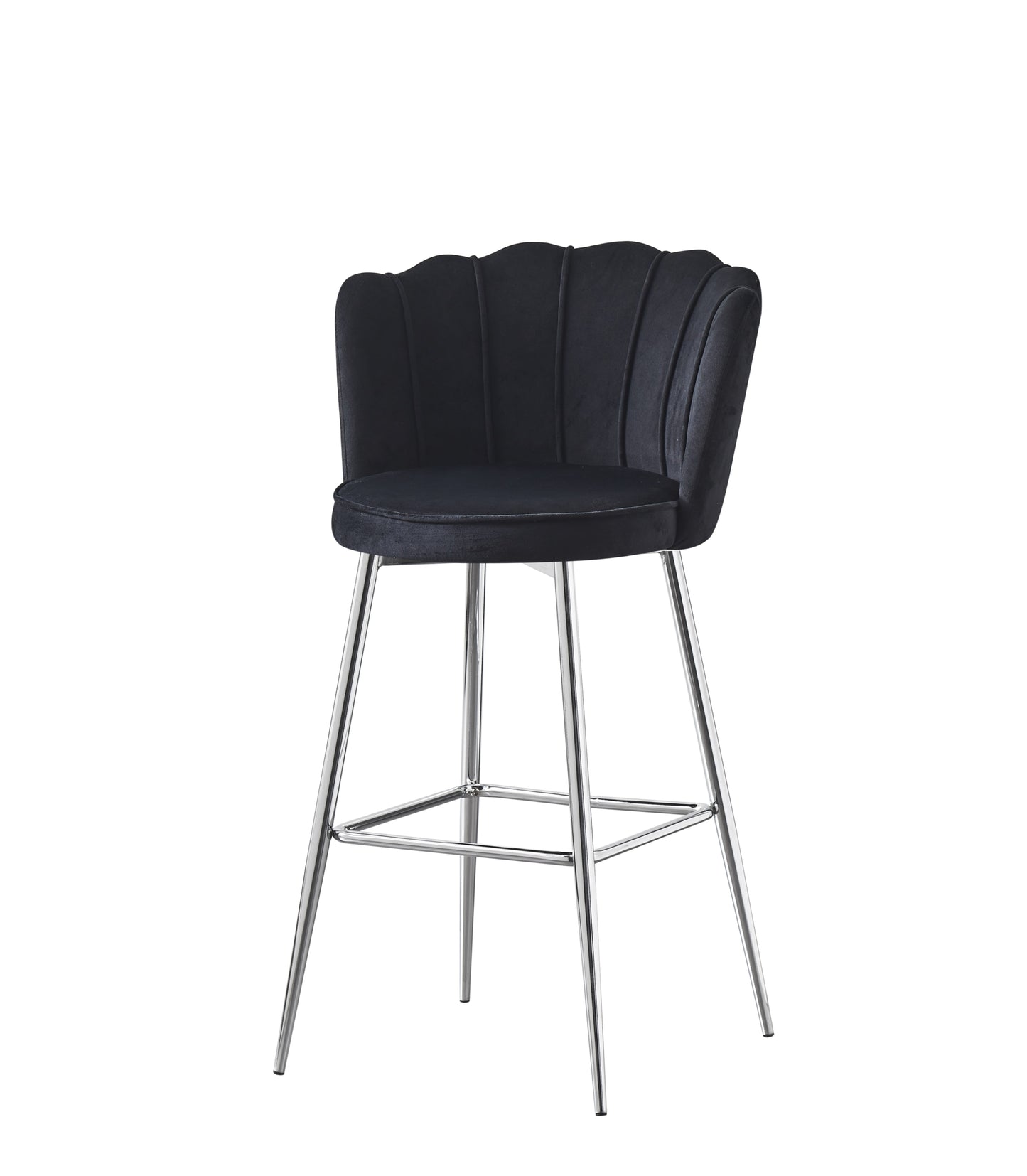 Tabouret de Bar Nymphea en Velours avec Pieds Chromés – Hauteur 65 cm