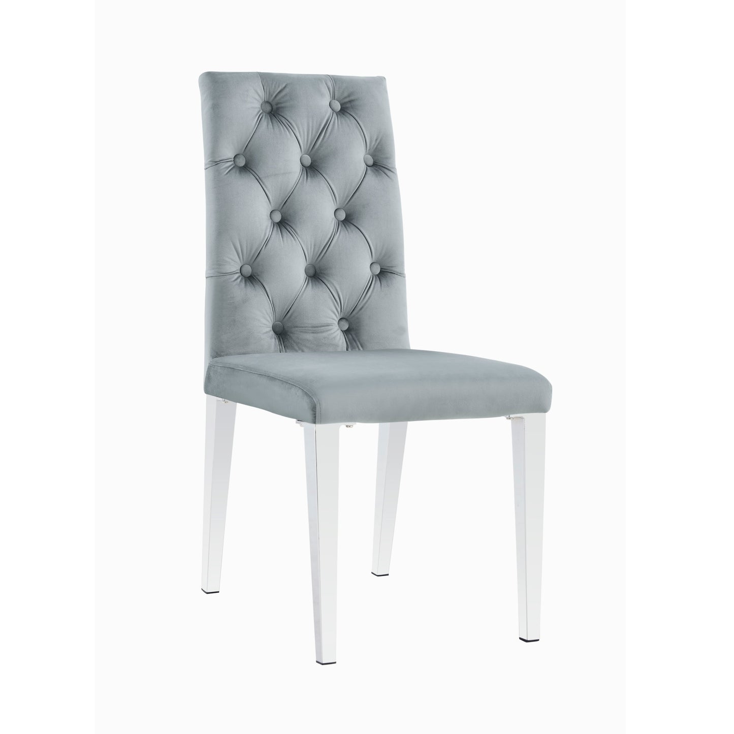 Chaise New Nevada Capitonnée en Velours avec Pieds Chromés – Chic et Confort