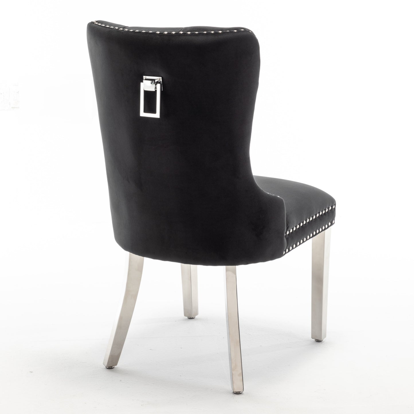 Chaise Poignée Rectangle en Velours avec Pieds Chromés – Élégance et Confort