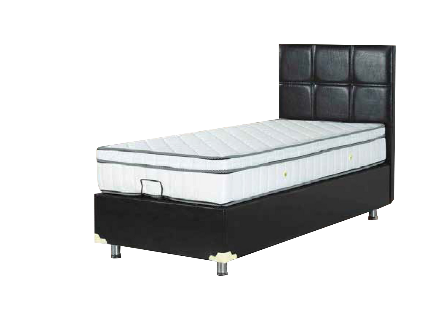 Lit Simili double coffre en similicuir élégant avec design contemporain