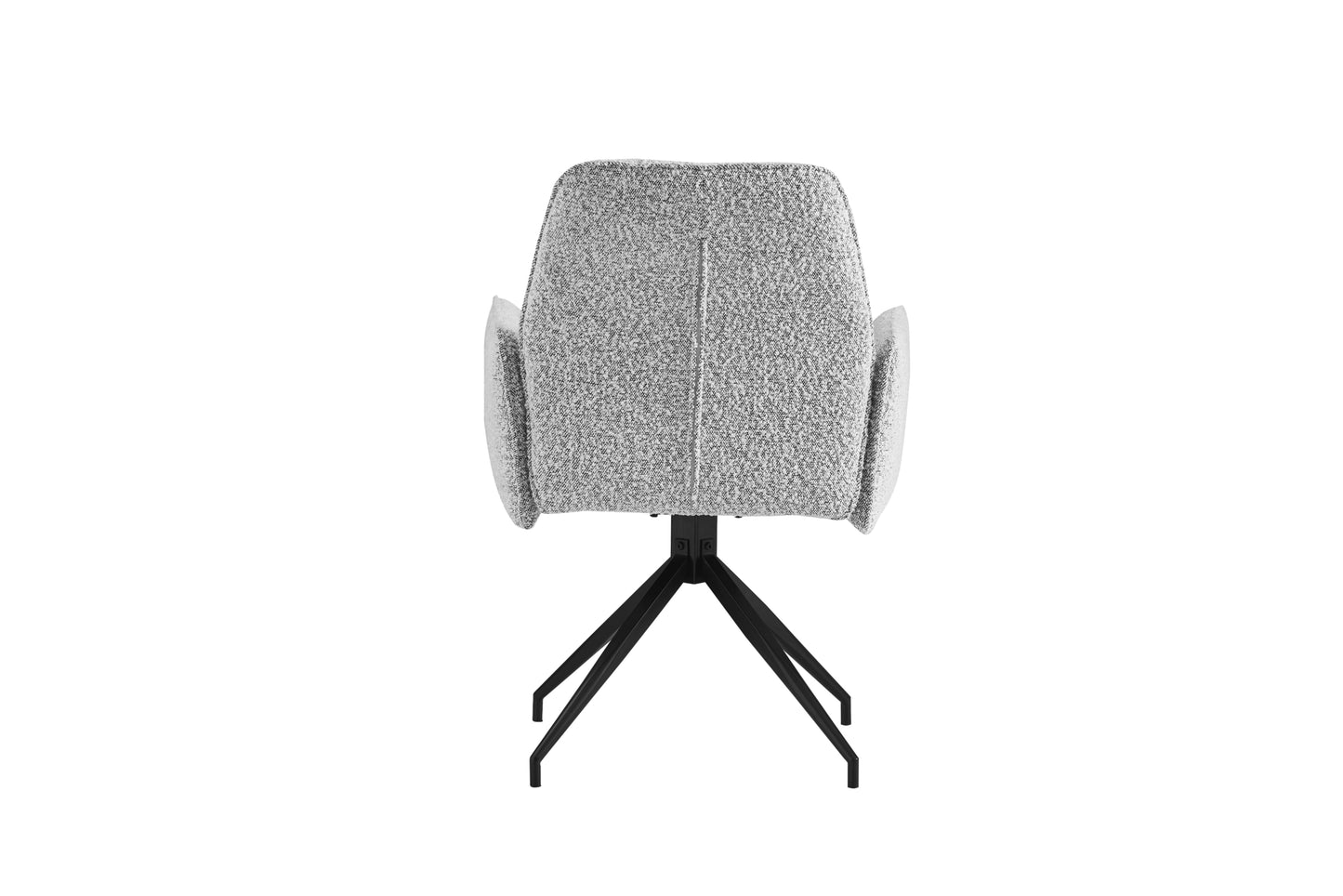 Chaise Carrera Pivotante 360° en Tweed Gris avec Pieds Métal Noir – Tissu Anti-Tache