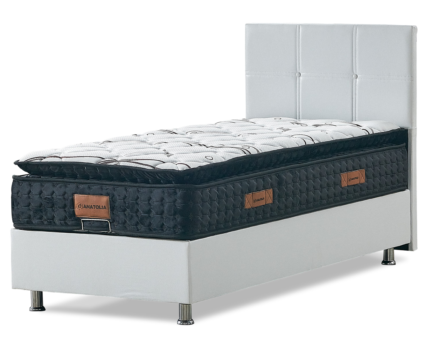 Lit Simili double coffre en similicuir élégant avec design contemporain