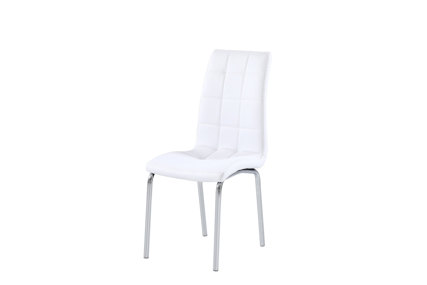 Chaise Emma en Similicuir Blanc avec Pieds Métal