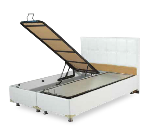 Lit Simili double coffre en similicuir élégant avec design contemporain