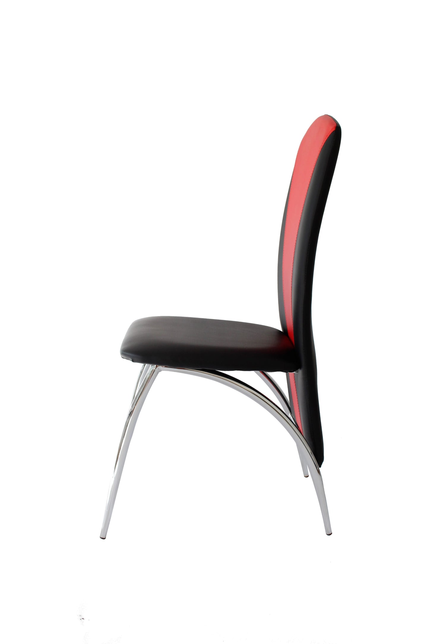 Chaise Duna en Similicuir Noir et Rouge – Design Moderne et Confor