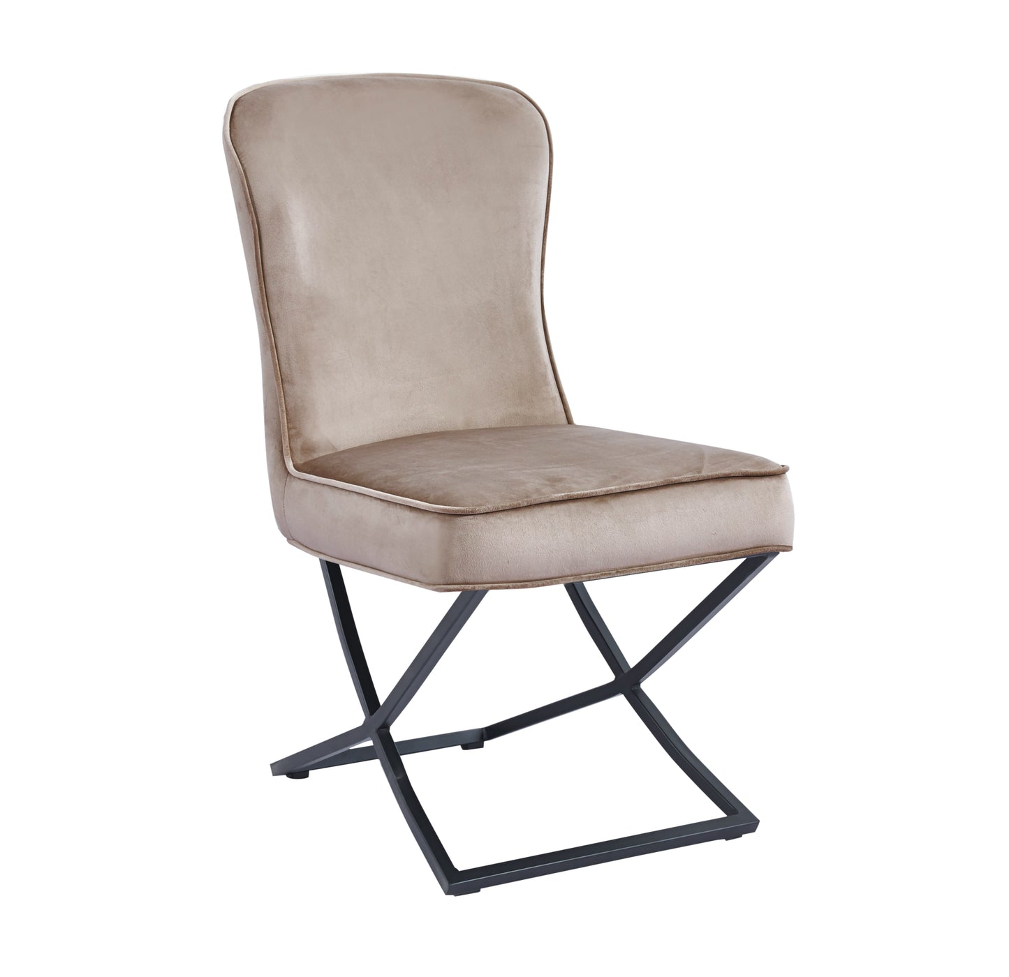 Chaise Gabrielle en Velours avec Pieds Métal Noir – Chic et Confort