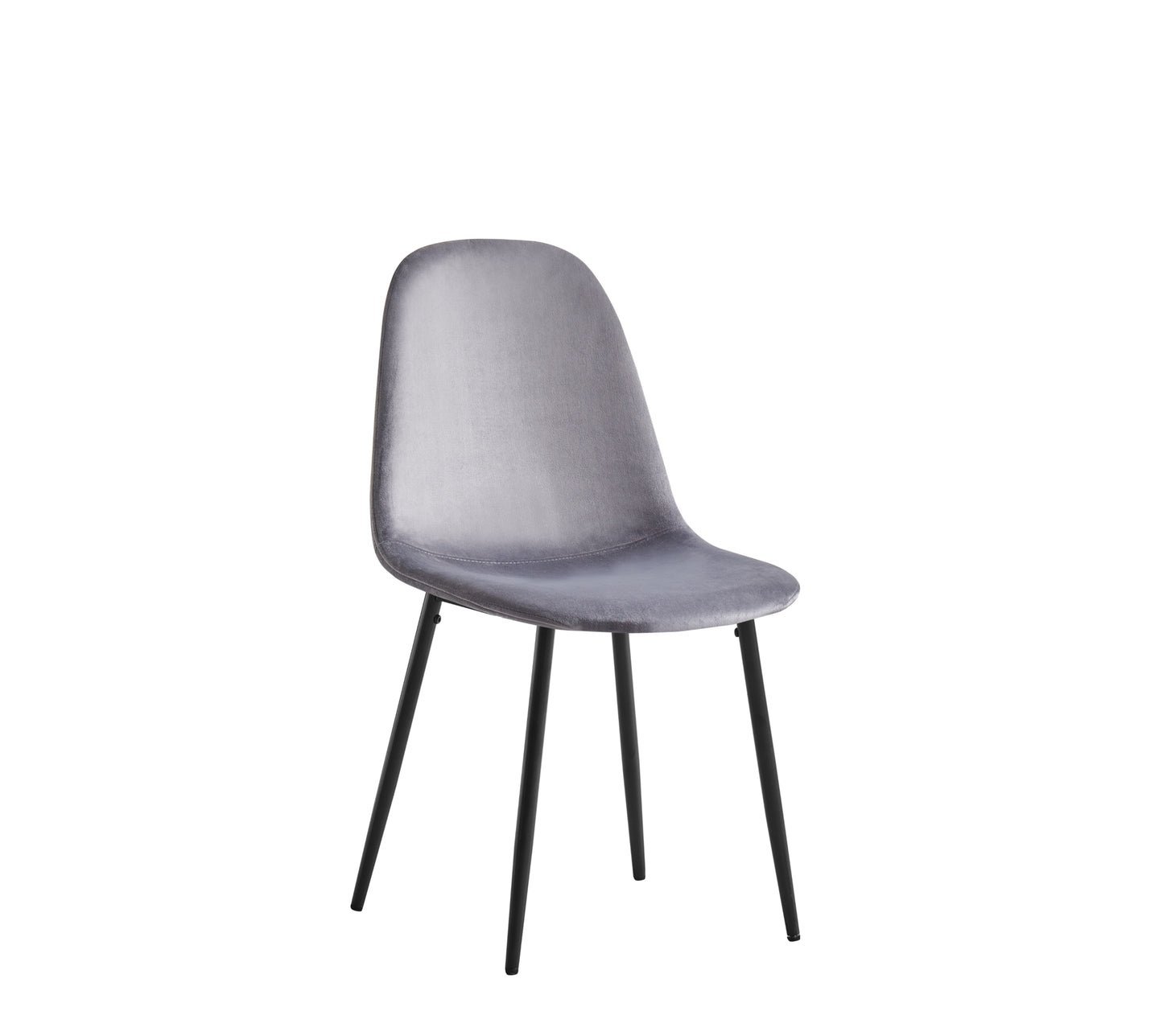 Chaise Scandinave en Velours Anthracite avec Pieds Noirs – Élégance et Confort