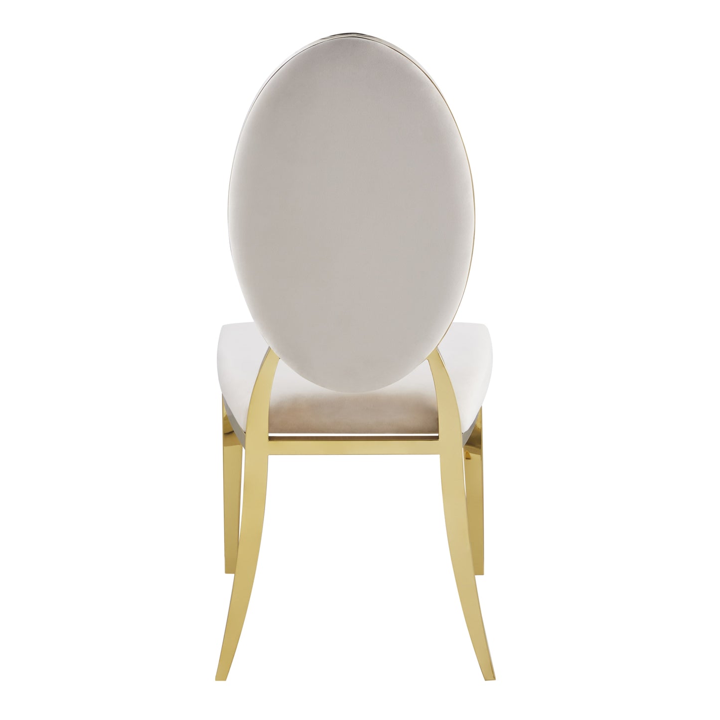 Chaise Médaillon Capitonnée en Velours avec Pieds Dorés