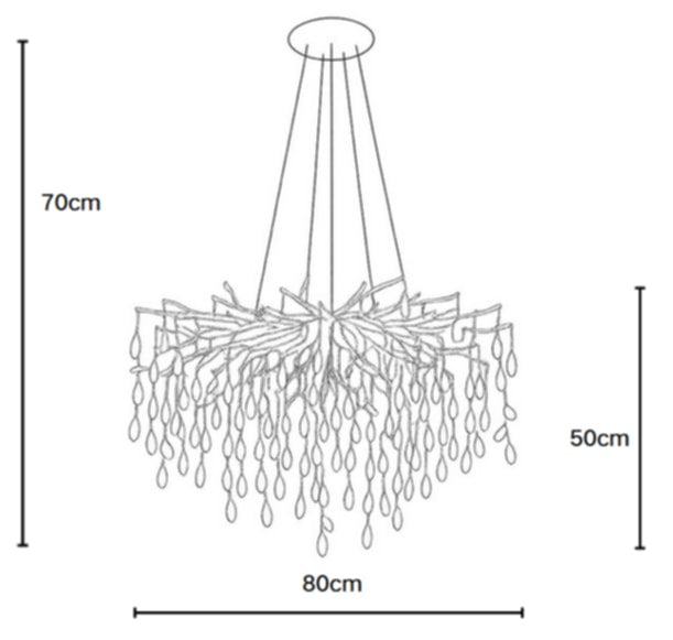Lustre Nidoya doré en cristal avec câbles réglables – Élégance et modernité