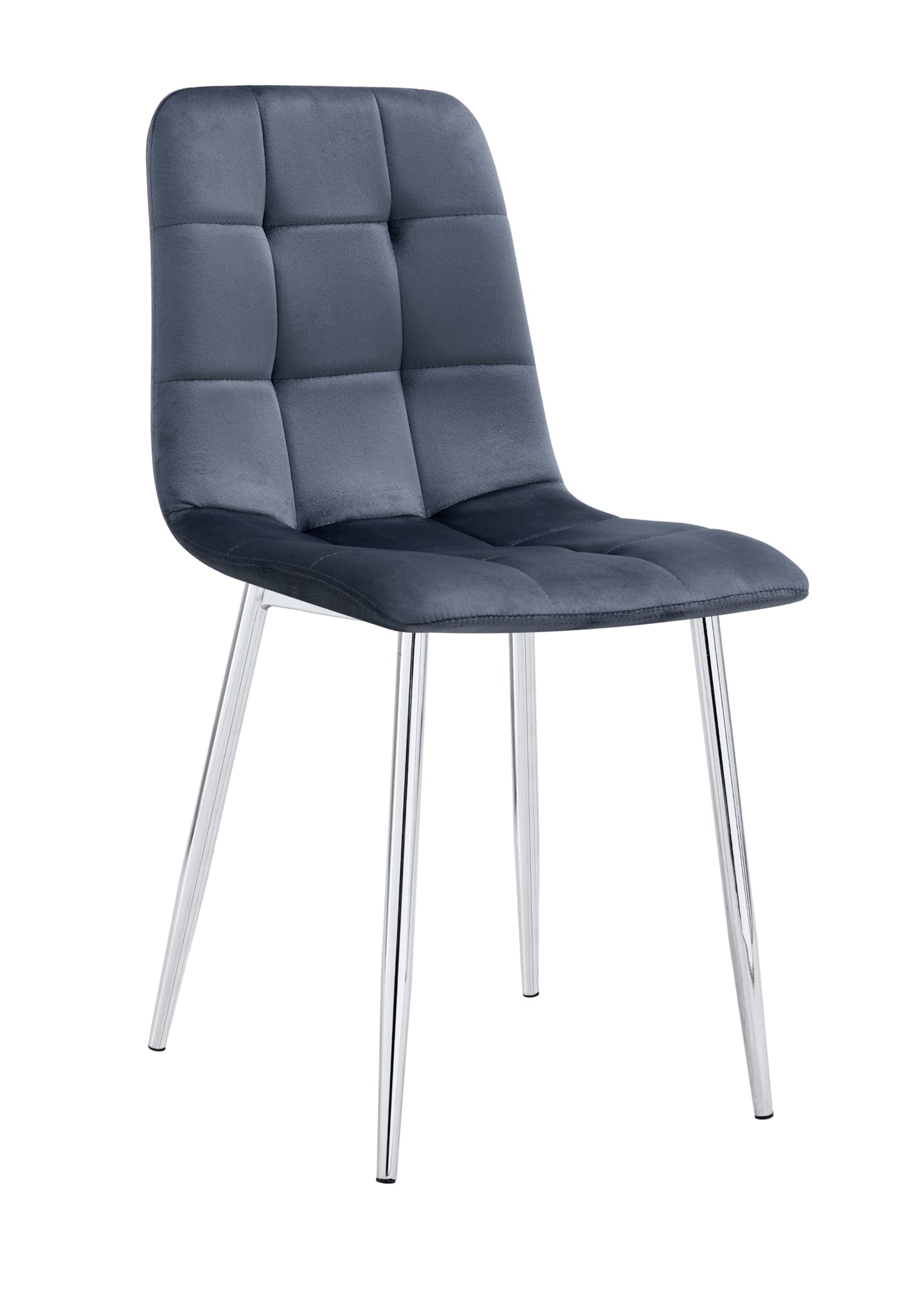 Chaise Elisa en Velours avec Pieds Chromés – Élégance et Modernité