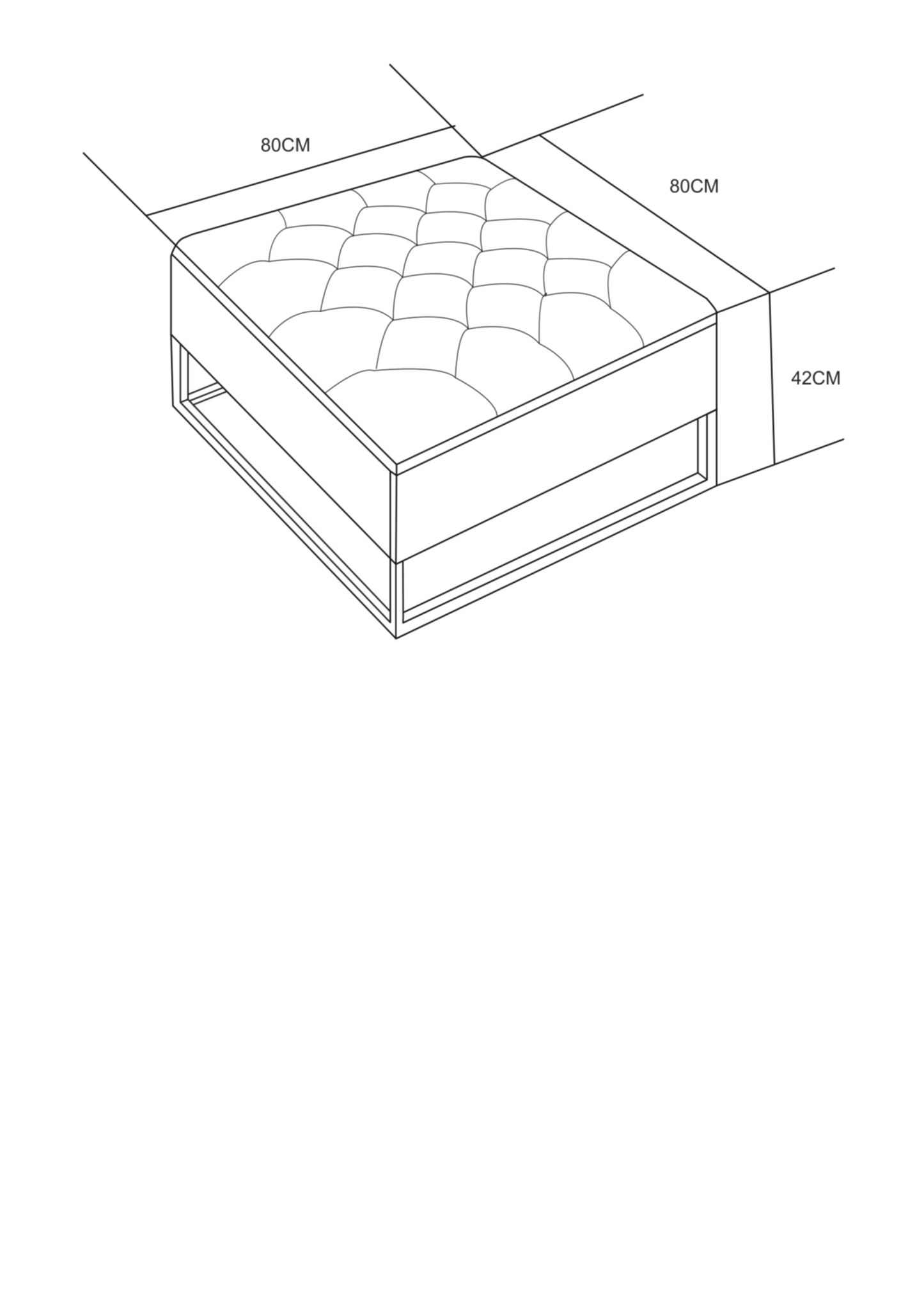 Table Basse à Tiroirs Gold Moka – 80x80x43 cm