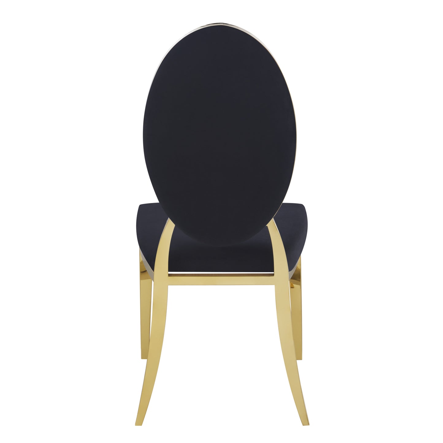 Chaise Médaillon Capitonnée en Velours avec Pieds Dorés