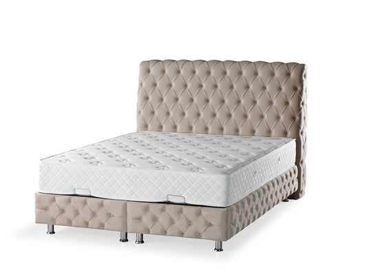 Lit sidney double coffre - Une touche d’élégance dans des tons doux.