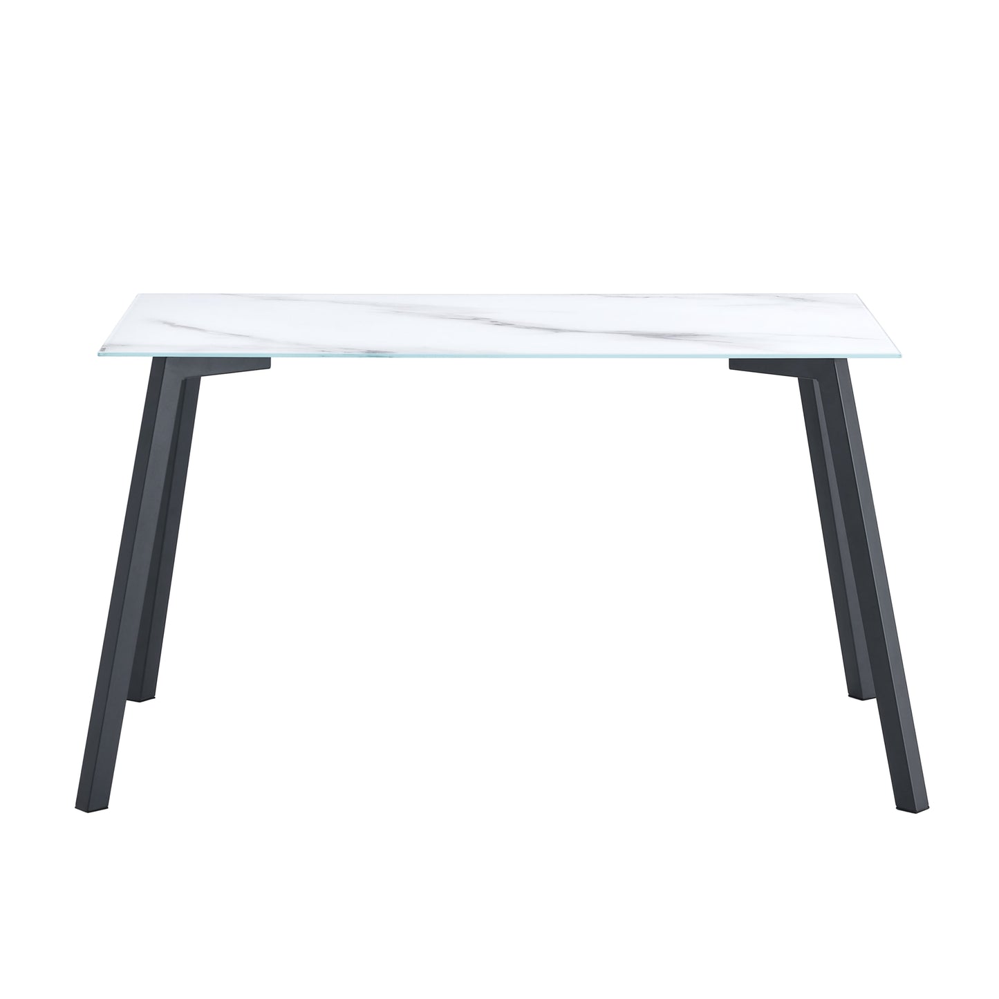 Table repas Mirage – Plateau effet marbre blanc 130x70x75 cm