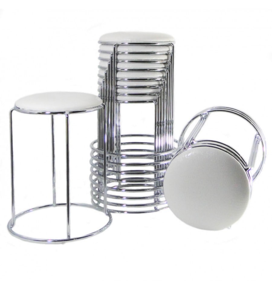 Tabouret Empilable en Similicuir Croco Rouge – Style et Praticité