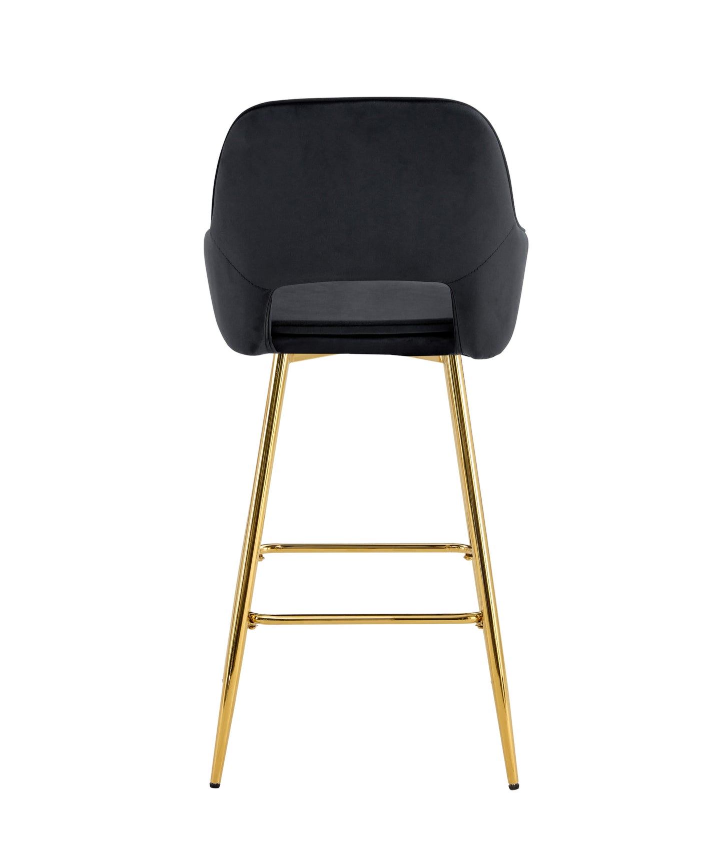 Tabouret de Bar Athena en Velours Noir avec Pieds Dorés – Élégance Contemporaine