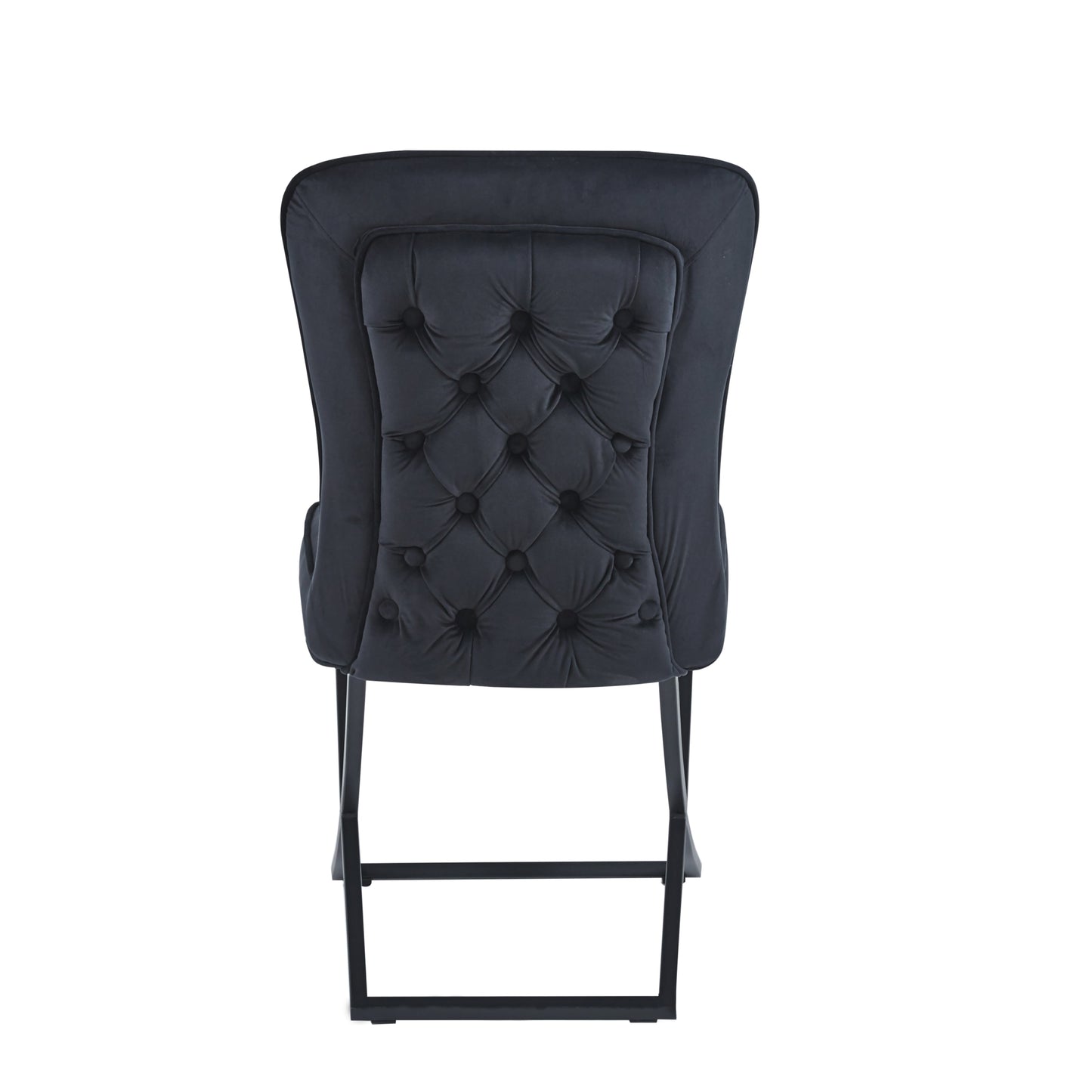 Chaise Gabrielle en Velours avec Pieds Métal Noir – Chic et Confort