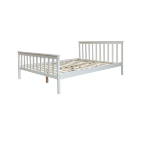 Lit Ebatna en bois blanc 140x190 cm – Sobriété et solidité