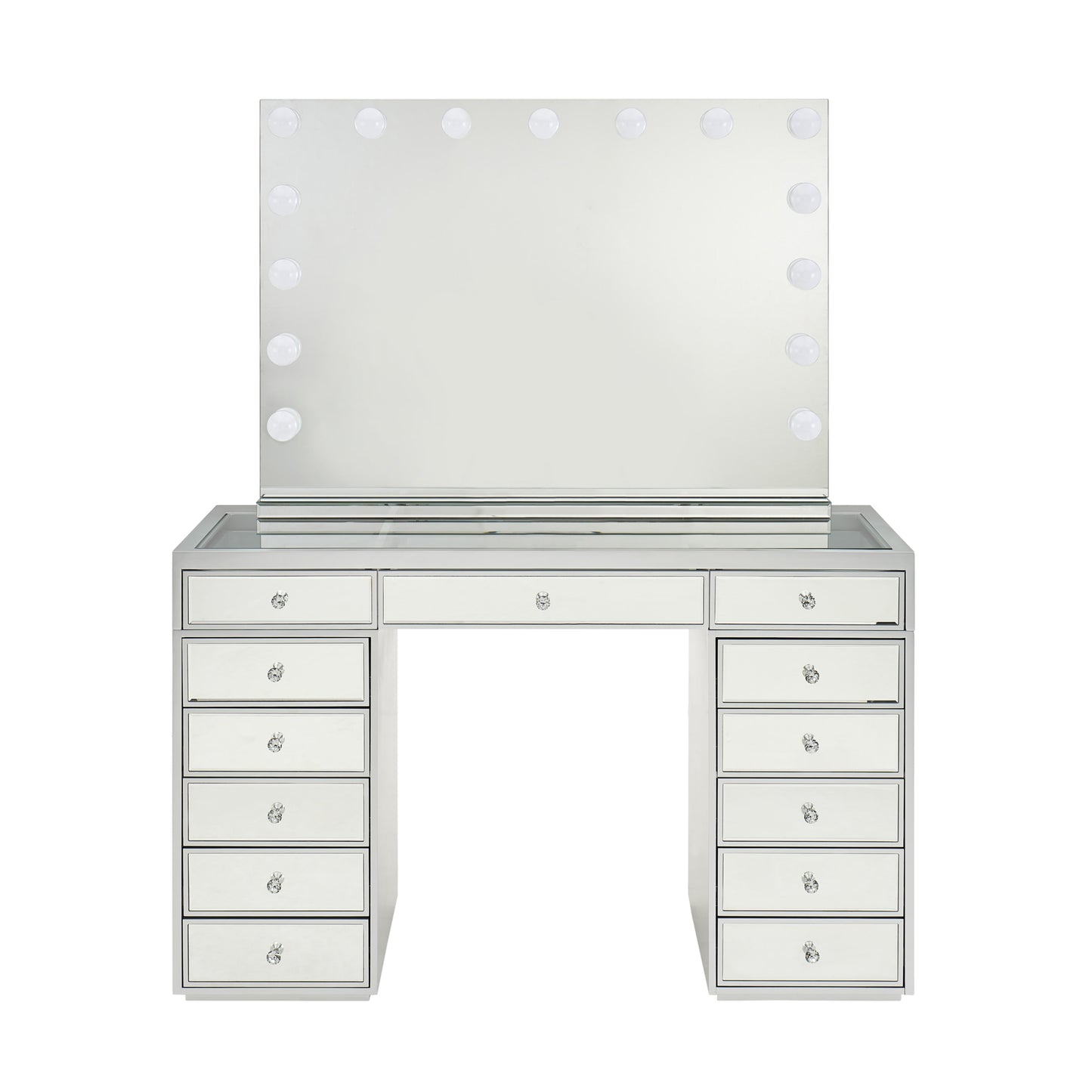Ensemble coiffeuse avec miroir + miroir Bluetooth LED – Style et technologie