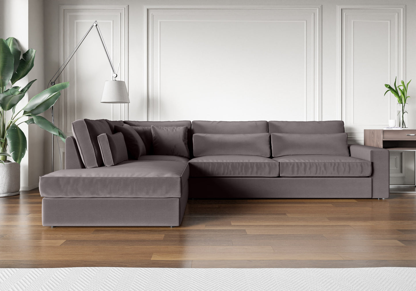 Canapé Bristola – Grand canapé d’angle Gauche moderne (315X230 cm)