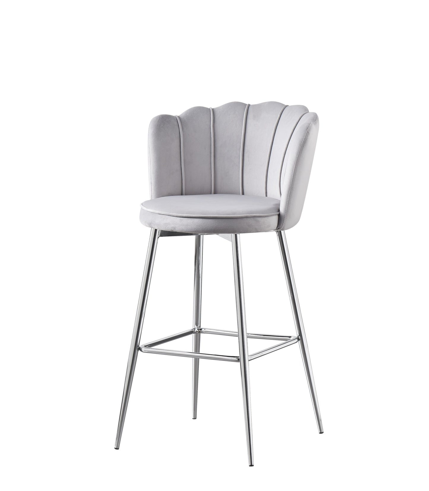Tabouret de Bar Nymphea en Velours avec Pieds Chromés – Hauteur 65 cm