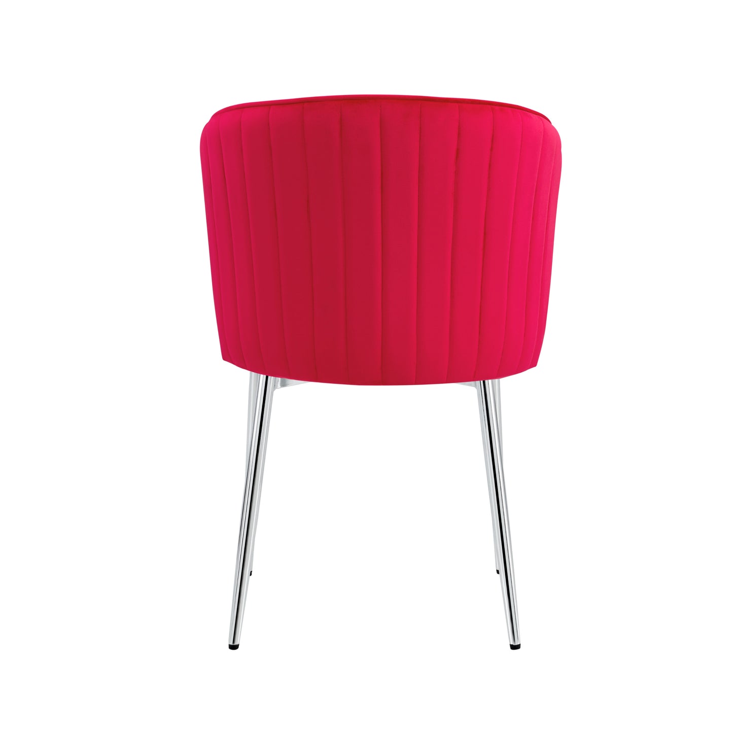 Chaise Diana en Velours Fuchsia avec Pieds Chromés – Élégance et Confort