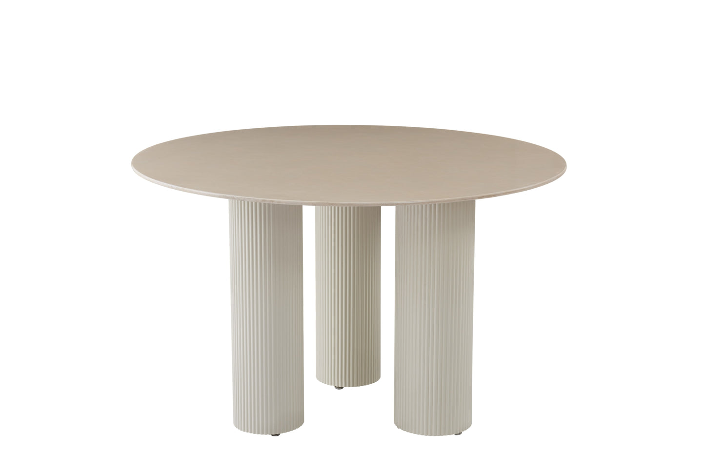 Table de repas Anaïs – Pieds finition beige et plateau céramique Ø120 cm