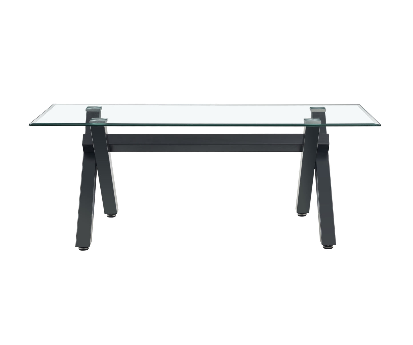 Table Basse IXE – Structure Métal & Plateau Verre Transparent 120x60x45 cm